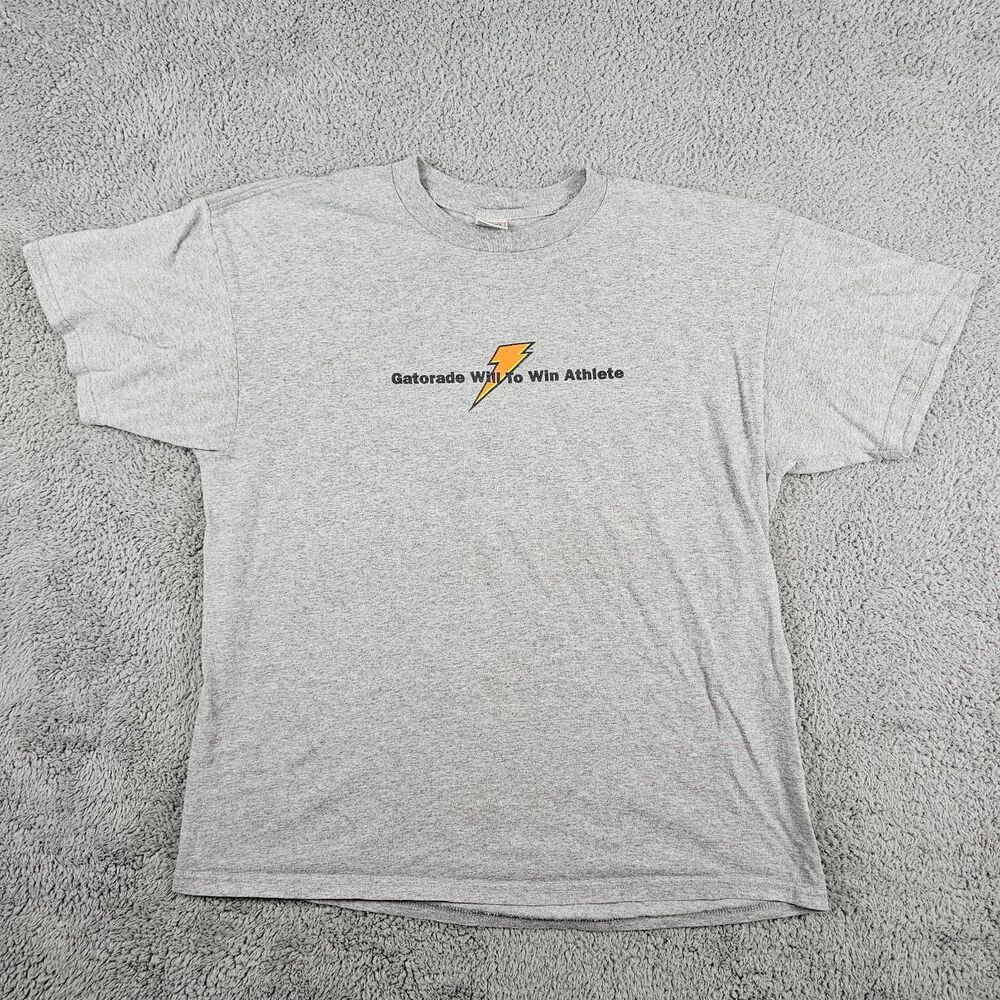 Vintage Gatorade Shirt Mens XL Gray Y2K Logo Sports Pepsi Drink Athlete